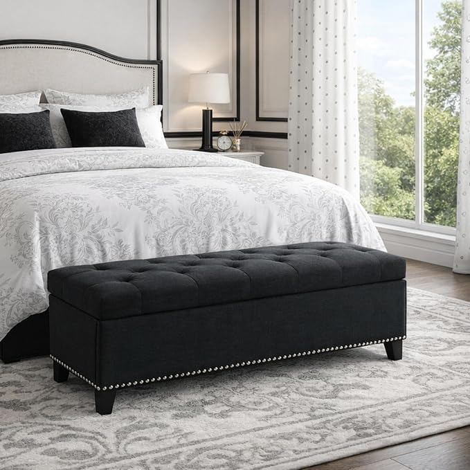 Linen Fabric - Black 47.5''w