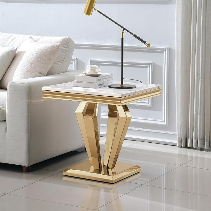 End Table - White Silver