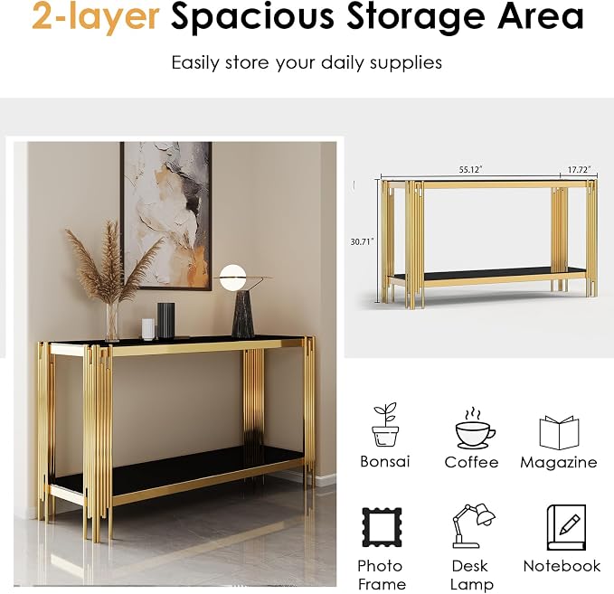 Console Table-black & Gold