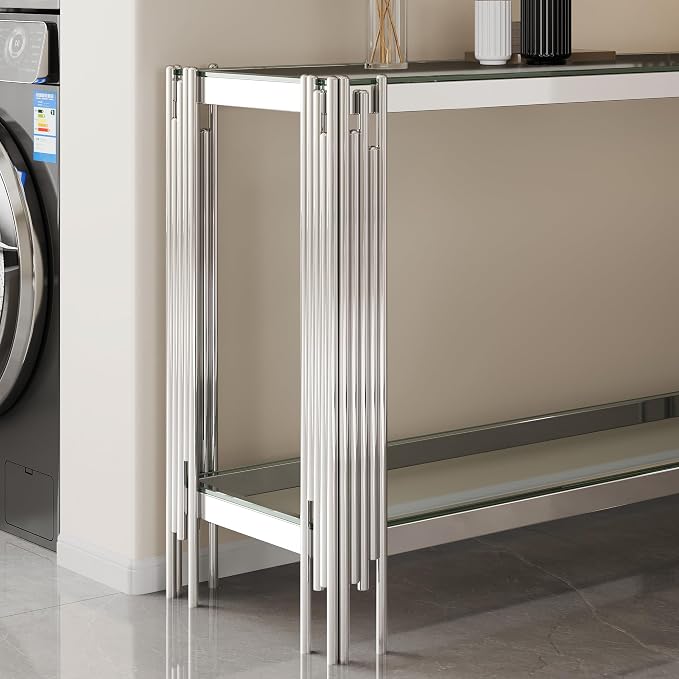Silver & Clear Console Table
