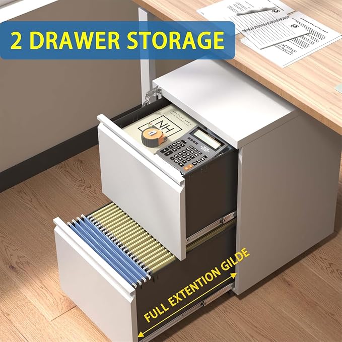 Matte-white 2-drawer Mobile