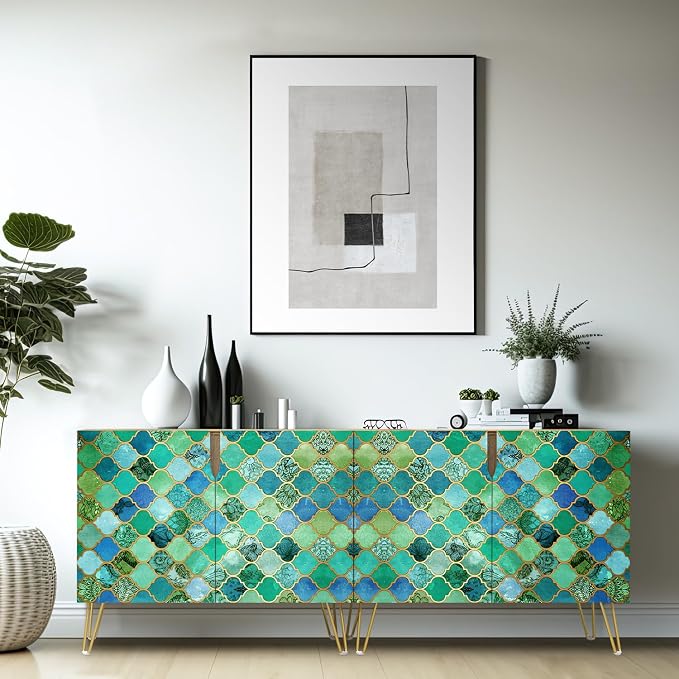 Teal Green Vibrant Tile Patterns
