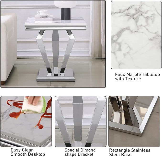 White&silver-end Table