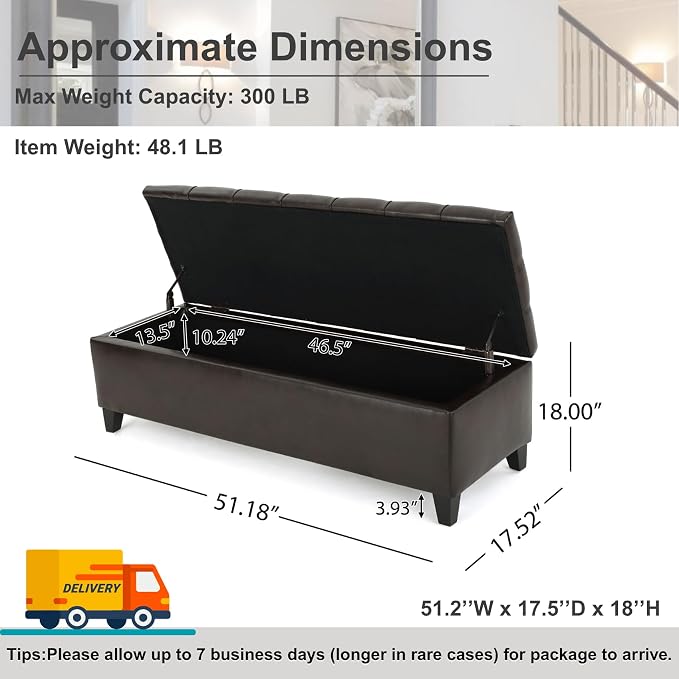 Armless-dark Brown 51.2''w