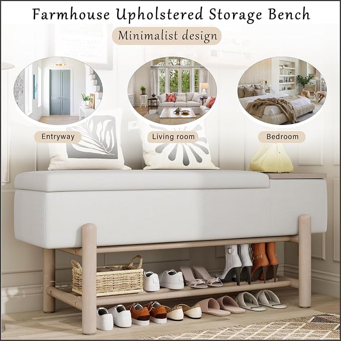 Flip-top Storage: Natural Oak