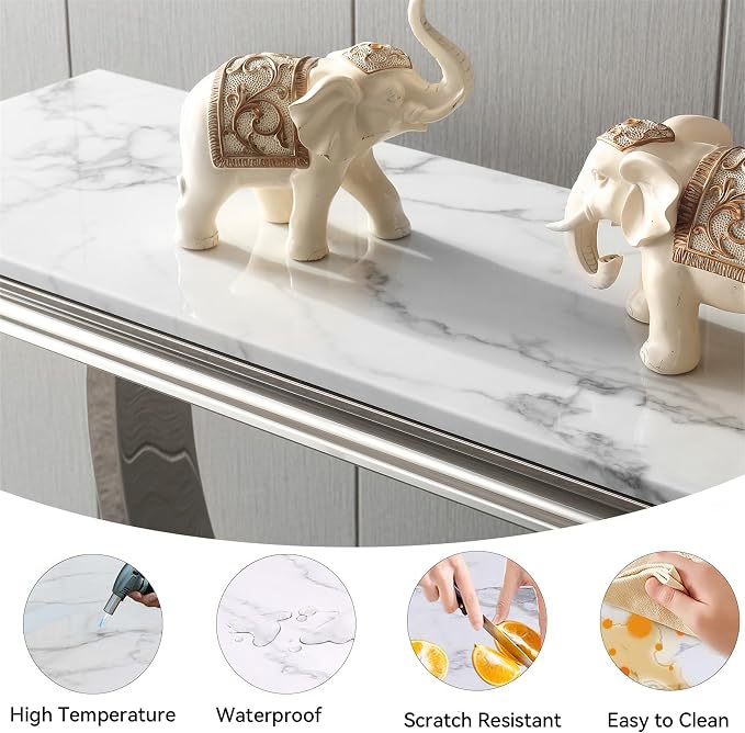 White Silver-console Table