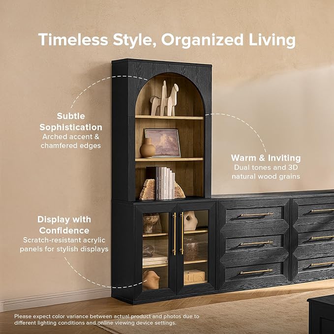 Black Oak Acrylic Hutch