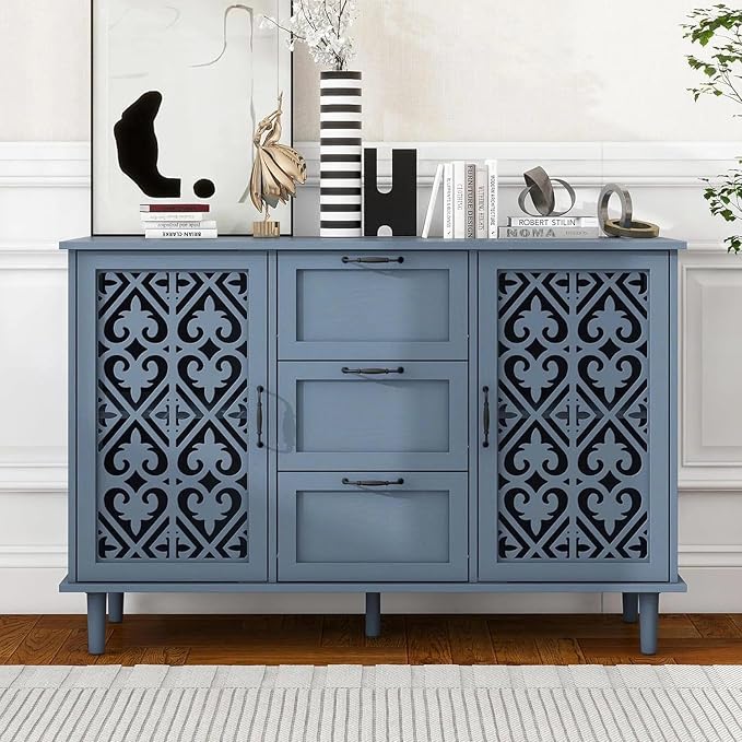Blue 2-door 3-drawer