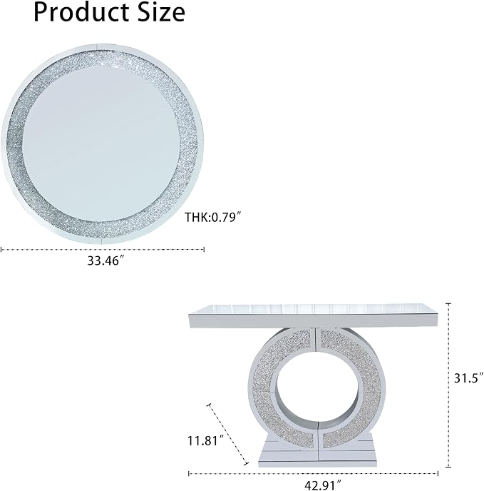 Silver With Circular Base + Wall Mirror