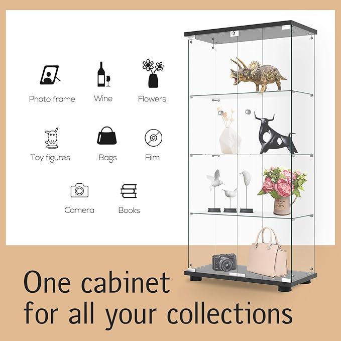 2-door 4-shelf, Black