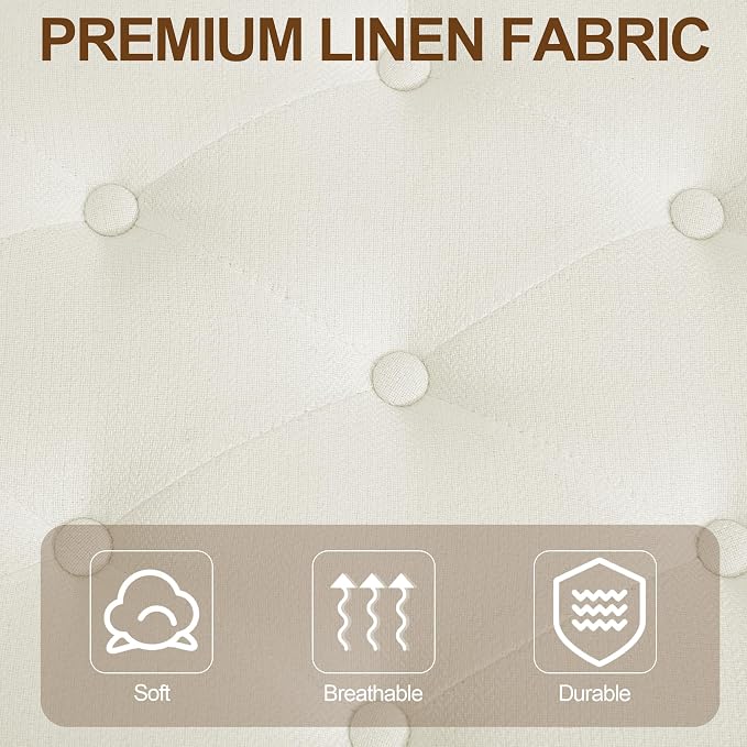 Beige-linen-tufted