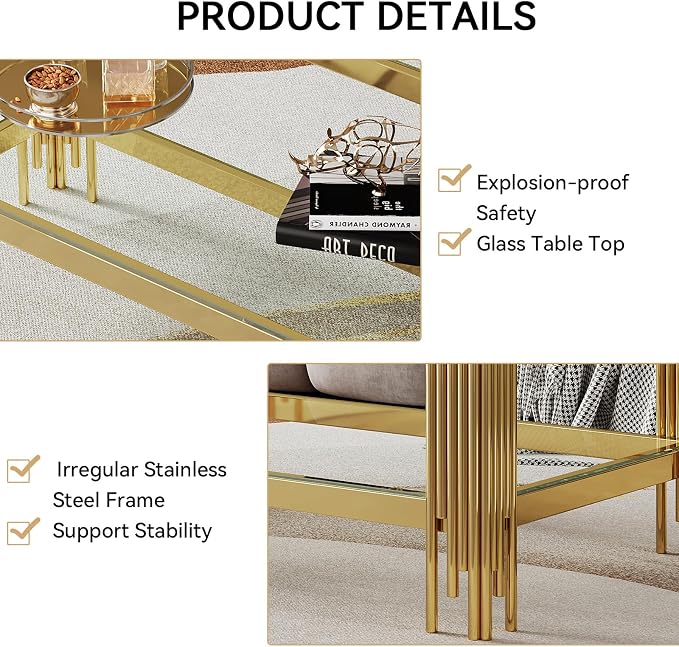 Clear Glass and Gold Frame