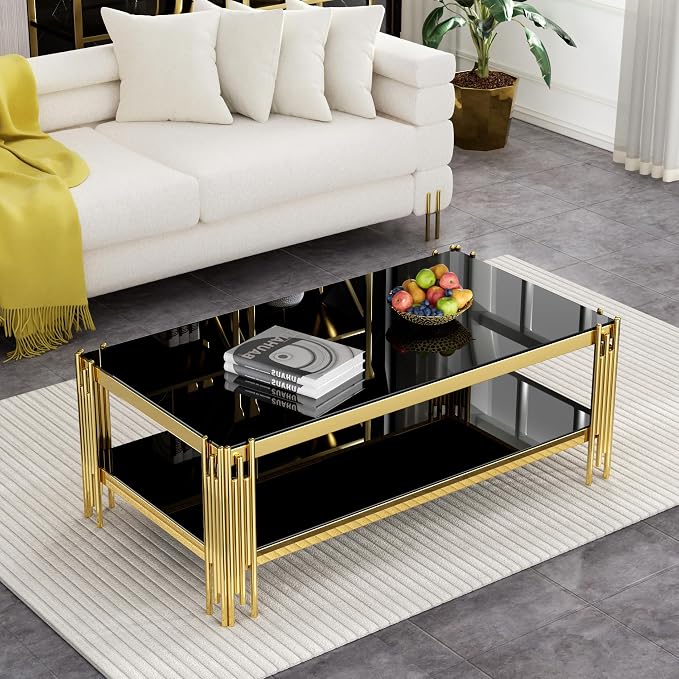 Gold & Black Coffee Table