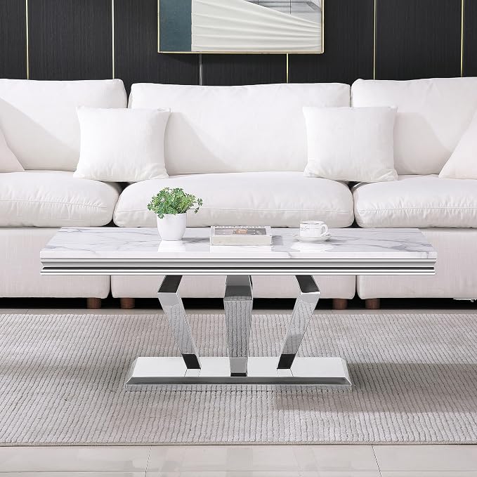 White Silver Coffee Table