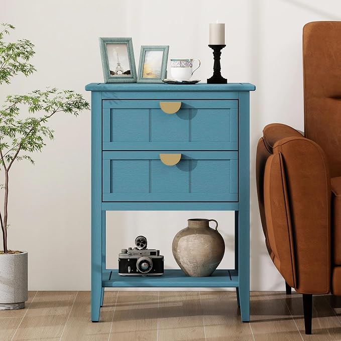 Blue 2 Drawer Set of 1
