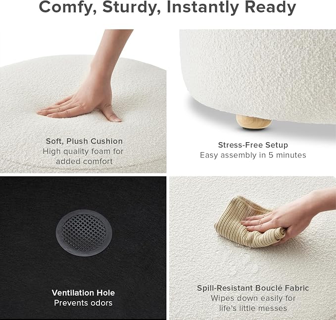 White Boucle, Round