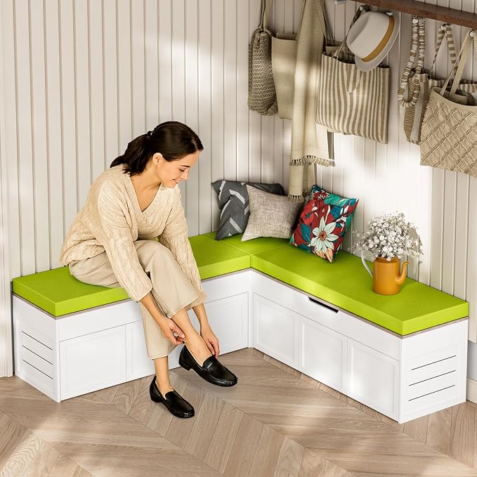 Bench+green Cushion