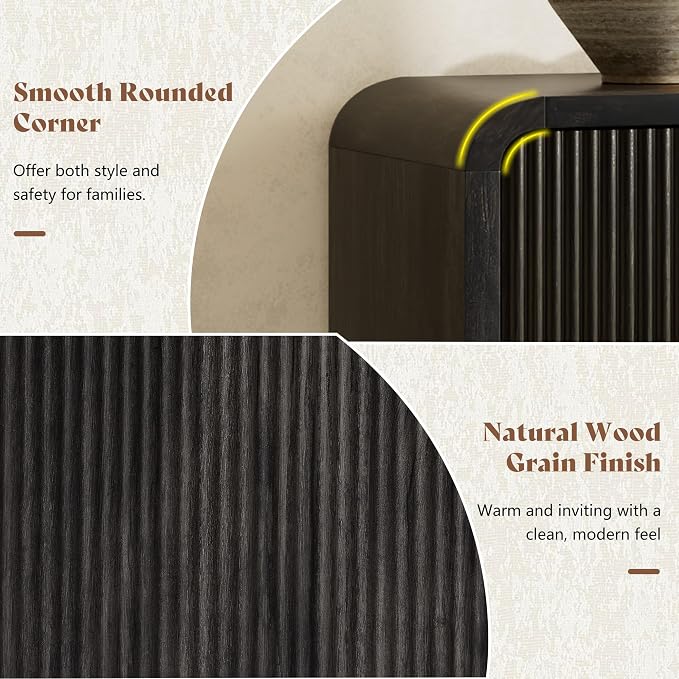 Black - Fluted Panel