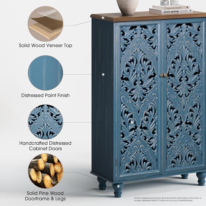 Blue & Walnut_2 Doors_tall