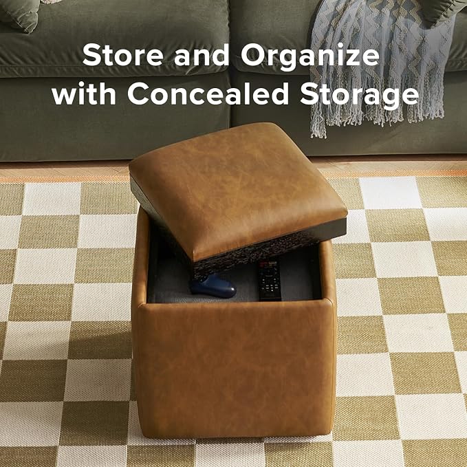 Brown Pu Leather, Cube