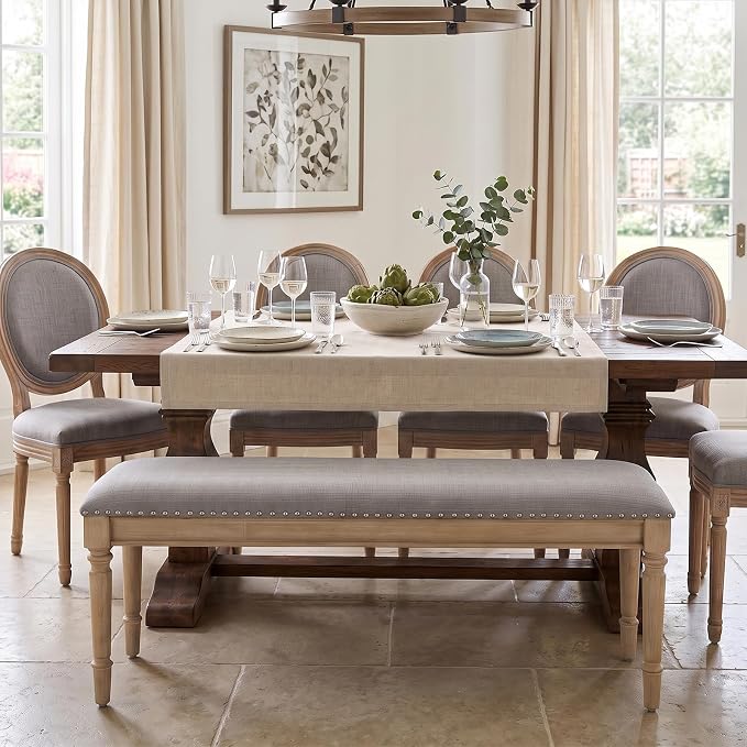 Linen Grey, Nailhead Trim
