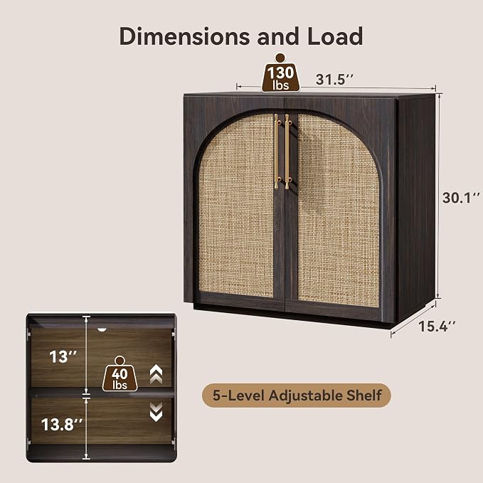 Dark Walnut-rattan Doors