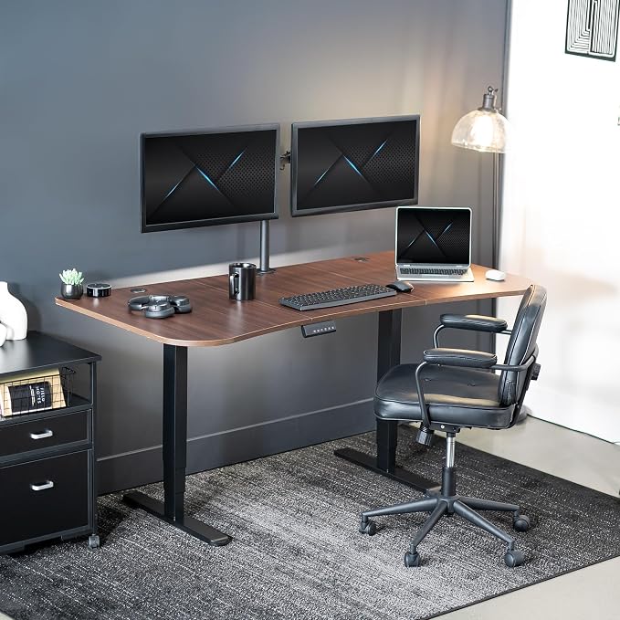 Dark Walnut Top / Black Frame