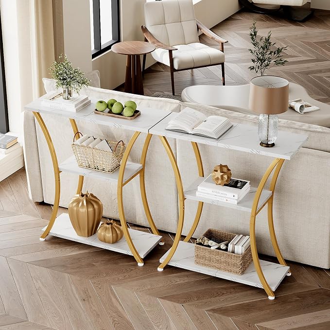 Gold White Marbled