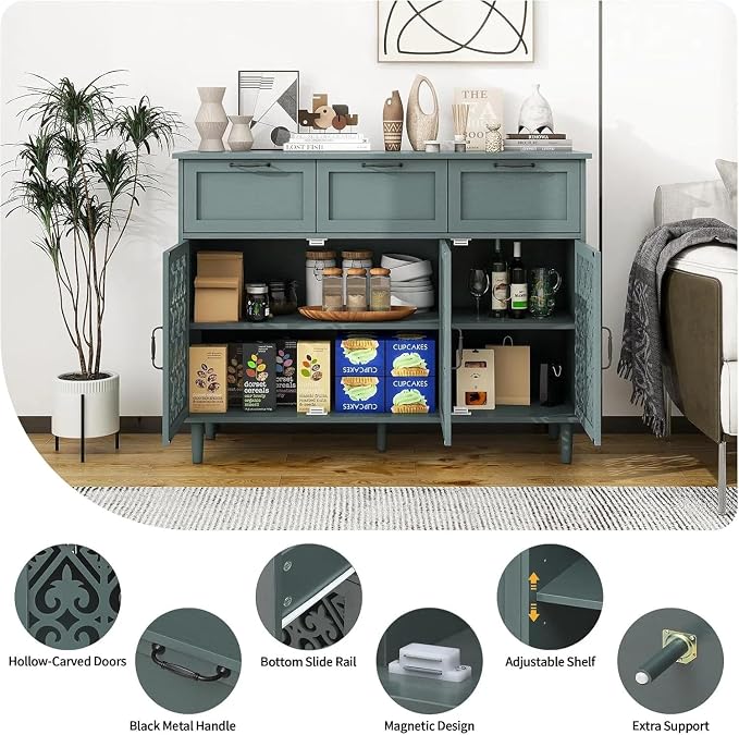 Green 3-door 3-drawer