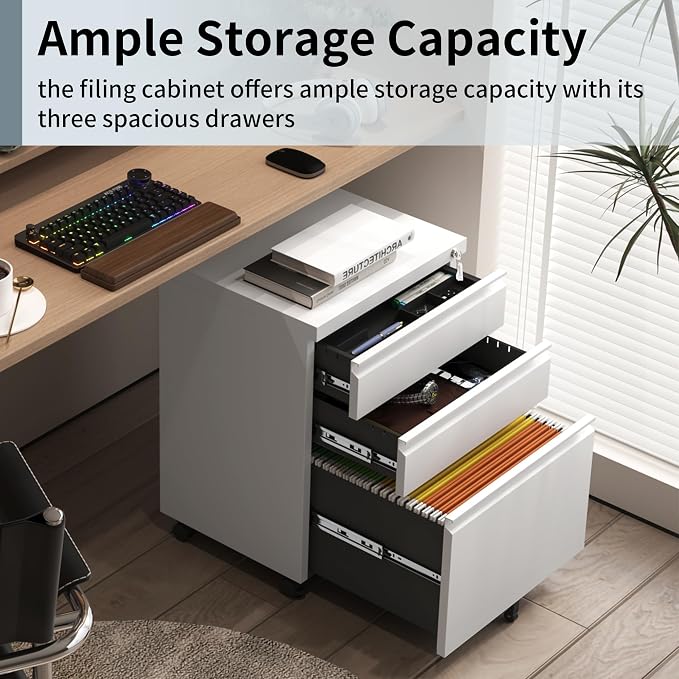 White 3-drawer
