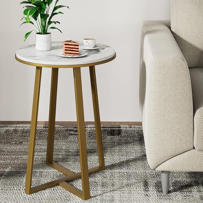 Round White Marble