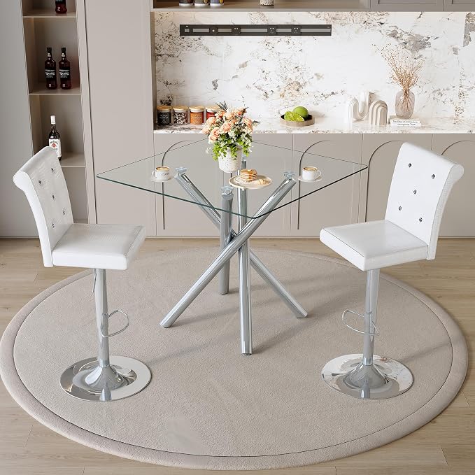 Silver Table+white+silver+lift Chair