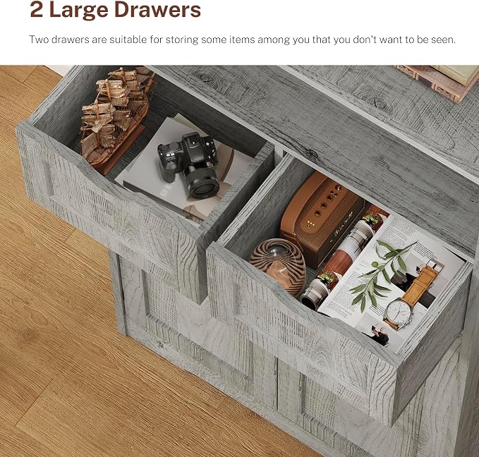 Grey 2 Drawers