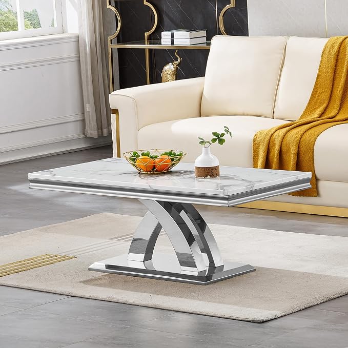 White & Silver - Coffee Table