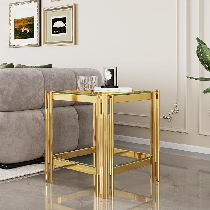 Clear Gold-end Table