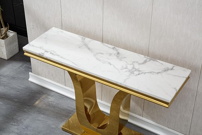 Console Table - White Gold Base