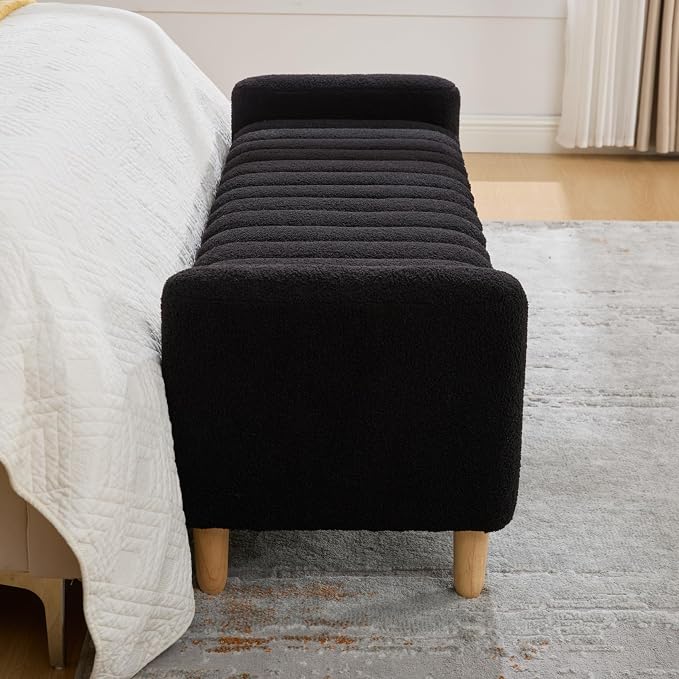 Teddy Fabric Ribbed - Black