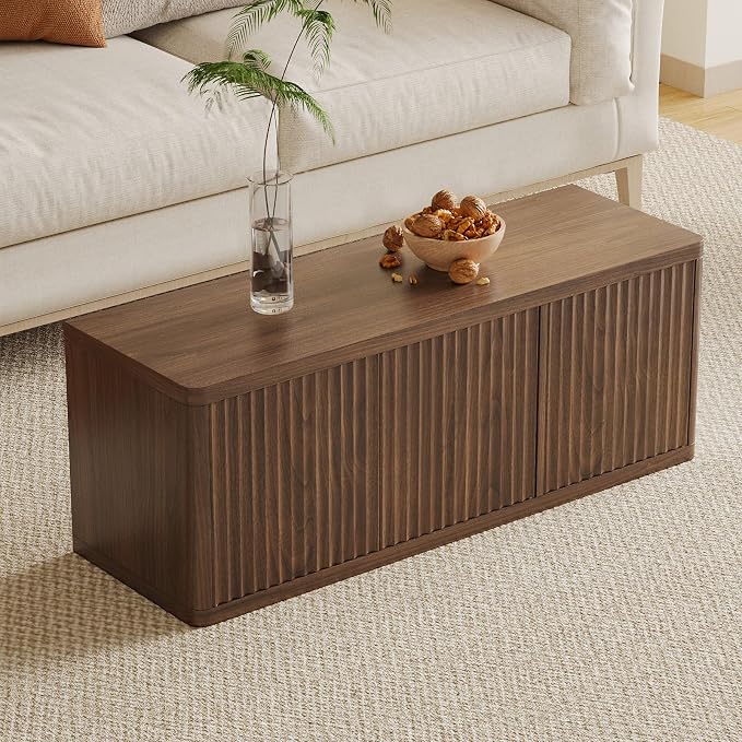3 Door Shoe Storage Bench-walnut