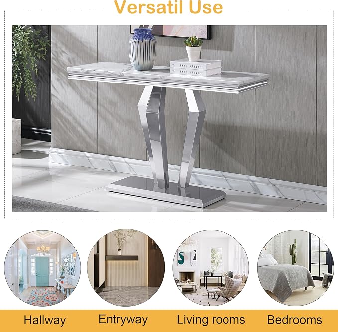 White Silver Console