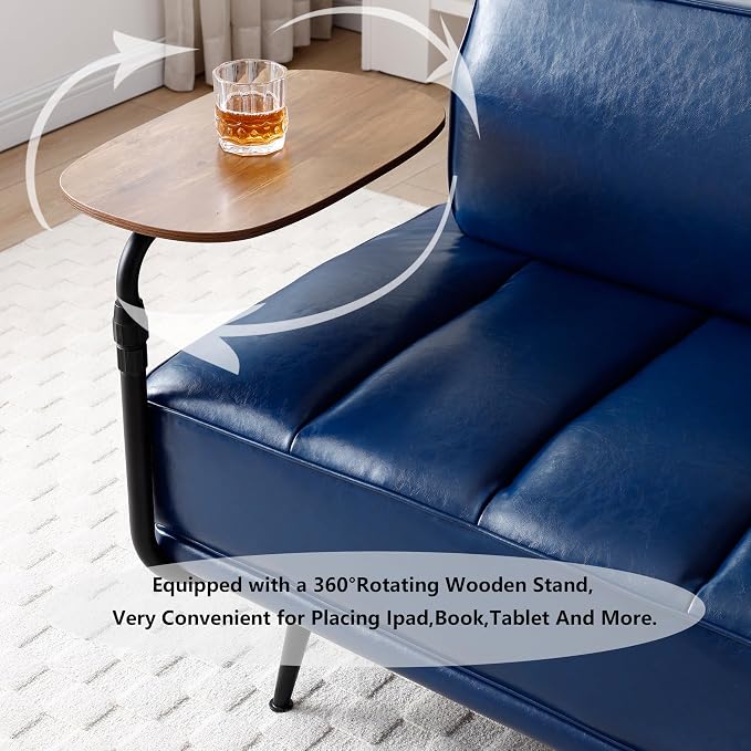 Blue Pu Leather