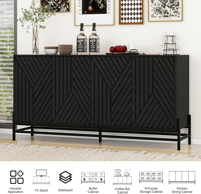 Black-geometric Lines Carved