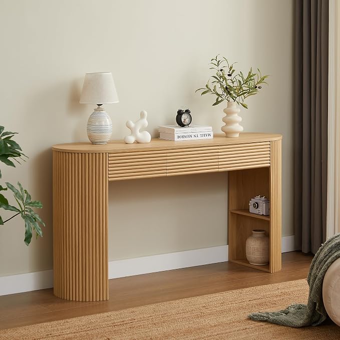 Natural W/Fluted Drawer