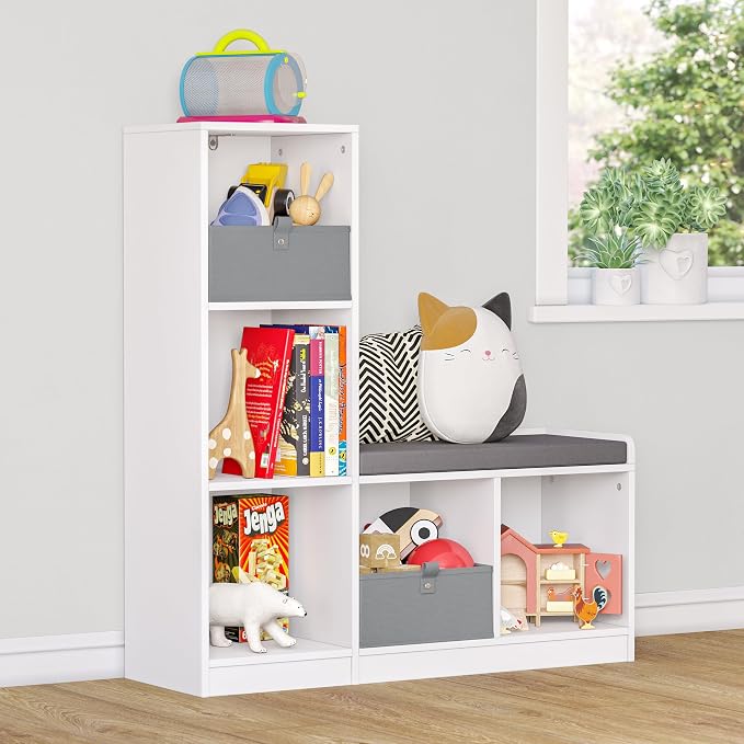 White With 2 Gray Bins