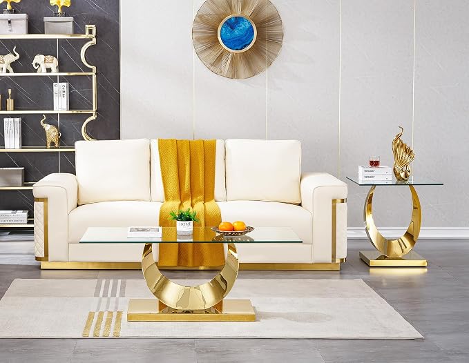 Gold End Table (Moon-shape Base)