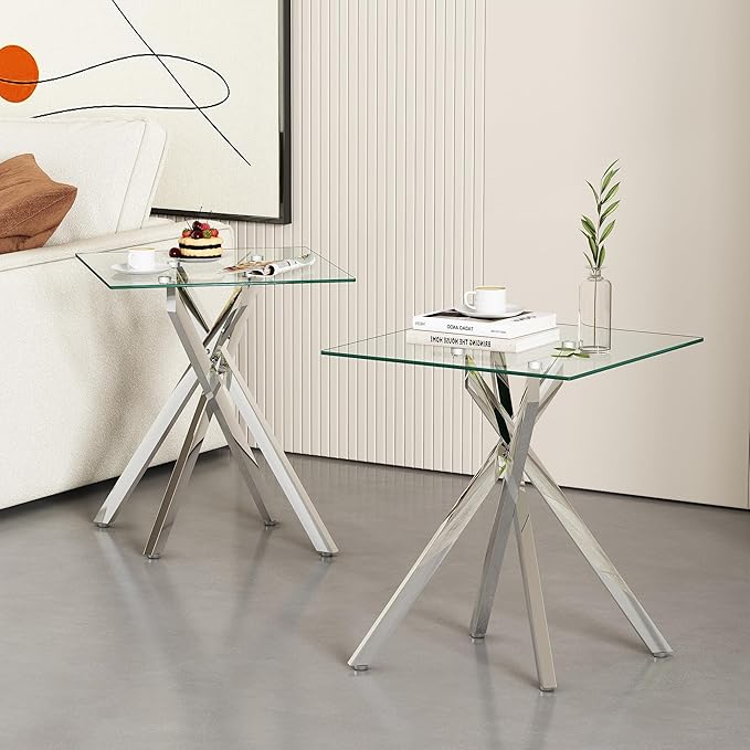 Square Top & Silver Base