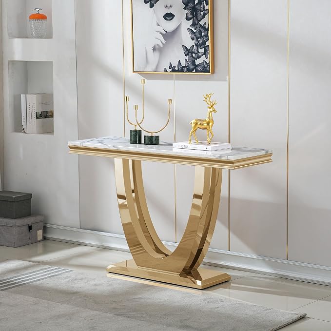 White Gold-console Table