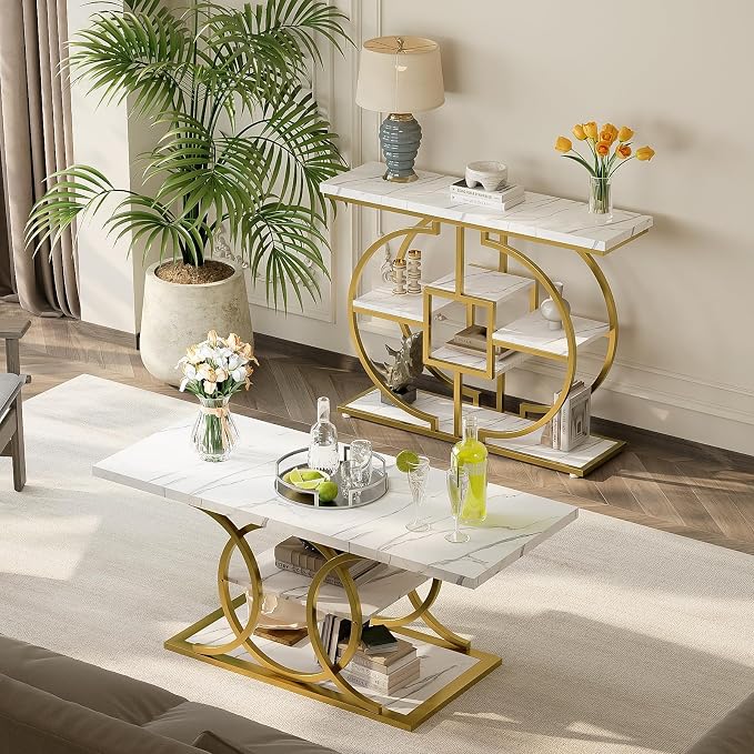 Gold and White