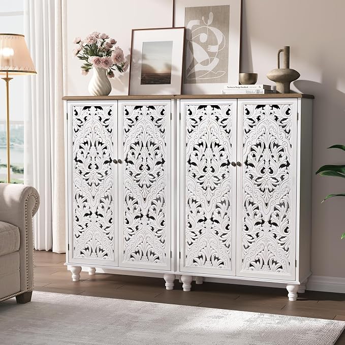 White & Walnut_2 Doors Tall