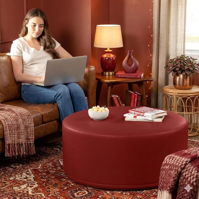 Faux Leather Crimson