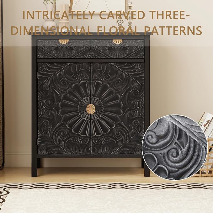 Black 2 Door 2 Drawer